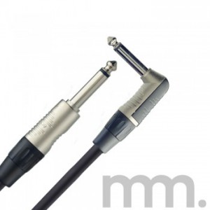 Musicmaker MM-SGC6PL DL 6m / 20 ft Instrument Cable - Straight/Angled, Black